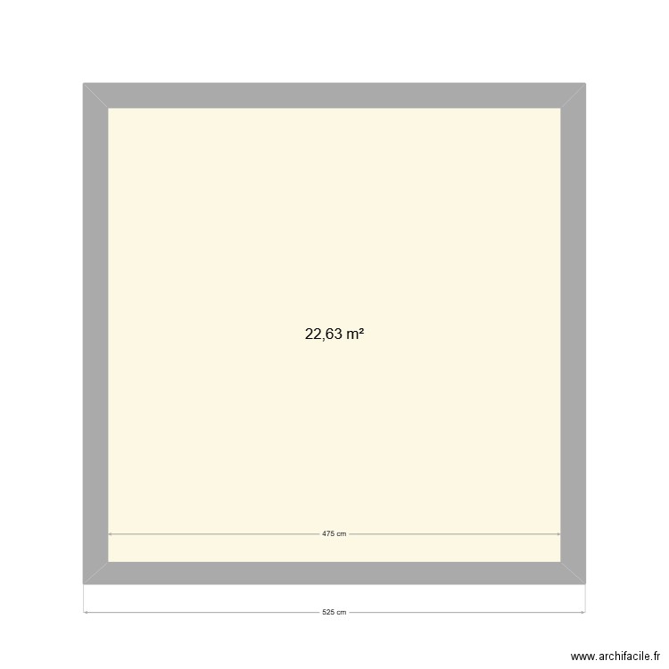 Etage. Plan de 1 pièce et 23 m2