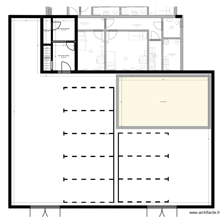 91 BRET 5 Lim Existant Ext fr single. Plan de 35 pièces et 553 m²