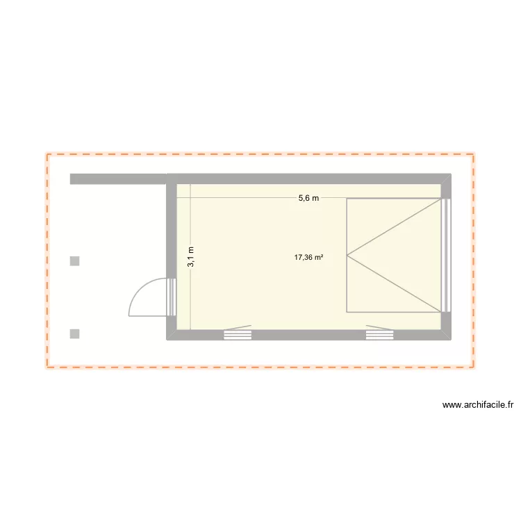 Garage Vatilieu second essai. Plan de 1 Pièce et 17 m² Garage Vatilieu second essai. Plan de 1 Pièce et 17 m²