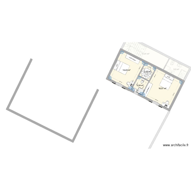 vauber. Plan de 13 pièces et 163 m2