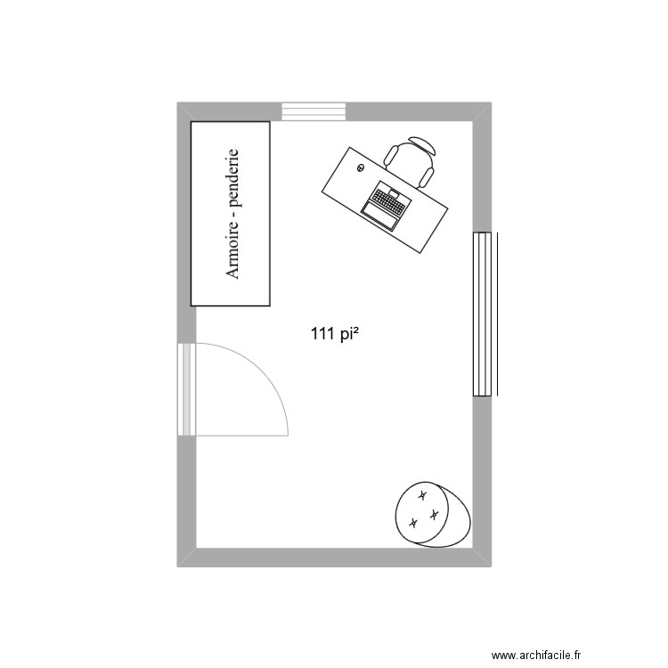 Entrée. Plan de 1 pièce et 10 m2