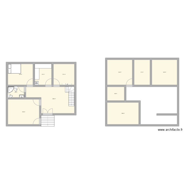 122. Plan de 11 pièces et 126 m2