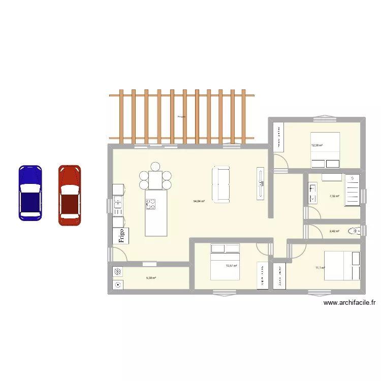 picpic caz. Plan de 7  et 104 m²