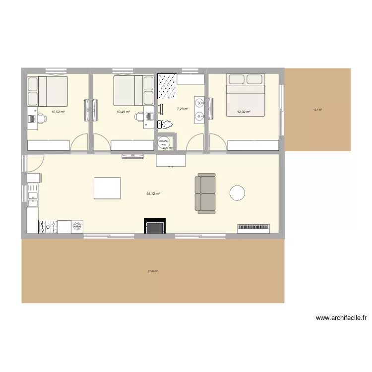 maison 3. Plan de 6 Pièces et 85 m² maison 3. Plan de 6 Pièces et 85 m²