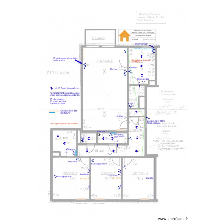 PROJET ELECTRICITE 301025 1. Plan de 3 pièces et 211 m2