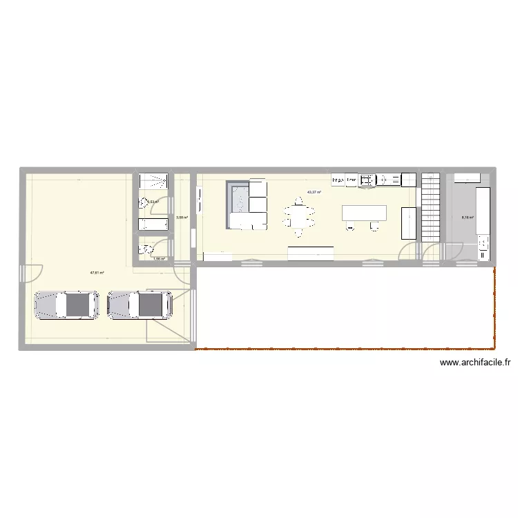 maison. Plan de 6  et 107 m²