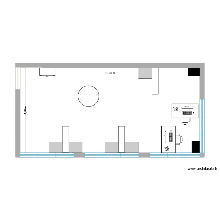 Classe gr 835. Plan de 1 pièce et 48 m2