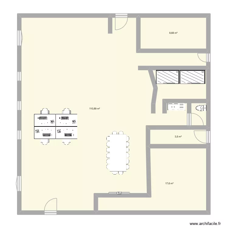2026. SNL SARL. Plan de 4 pièces et 141 m²