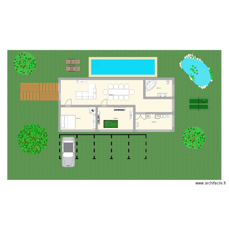 Projet. Plan de 5 pièces et 93 m2