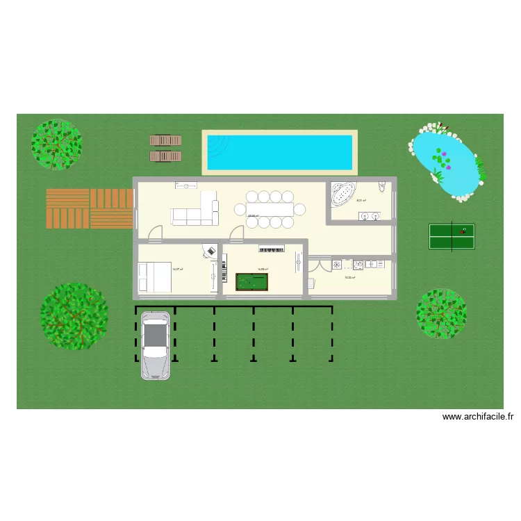 Projet. Plan de 5 pièces et 93 m²