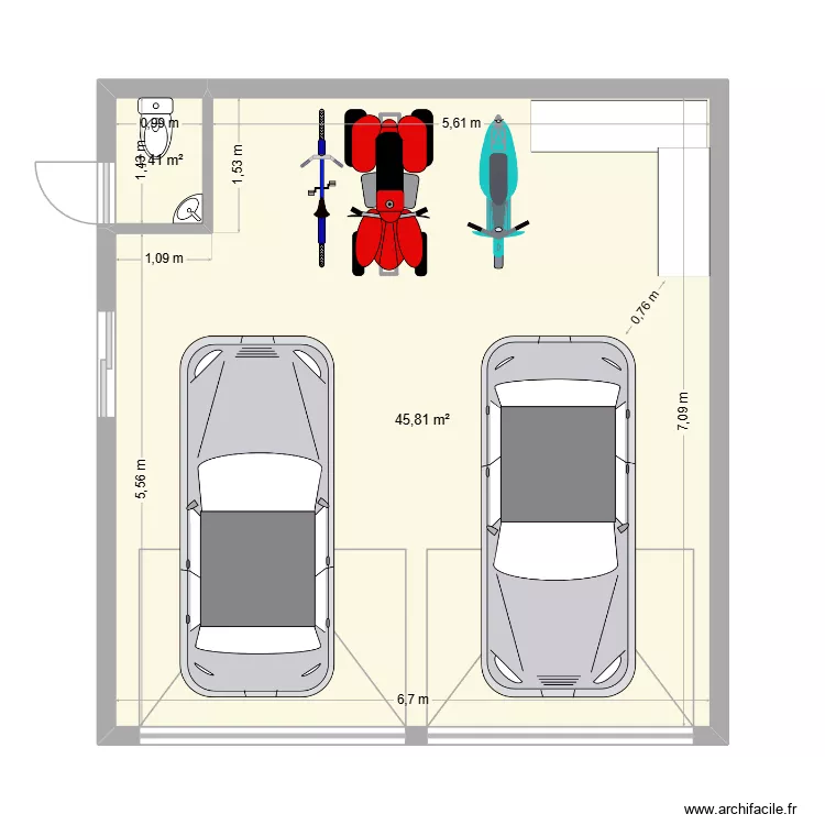 garage. Plan de 2 pièces et 47 m² garage. Plan de 2 pièces et 47 m²