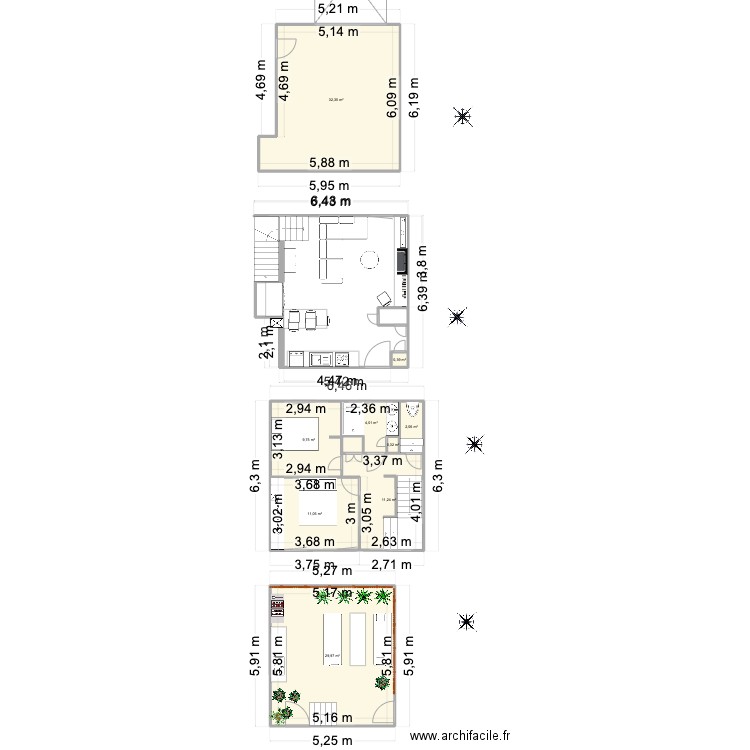 martinique w. Plan de 9 pièces et 101 m2