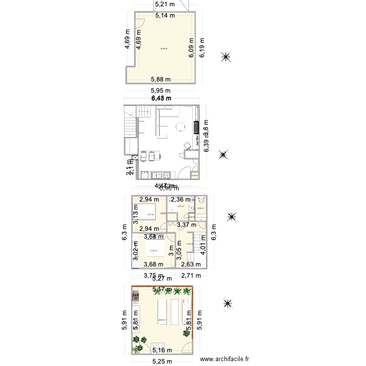 martinique w. Plan de 10 pièces et 103 m2