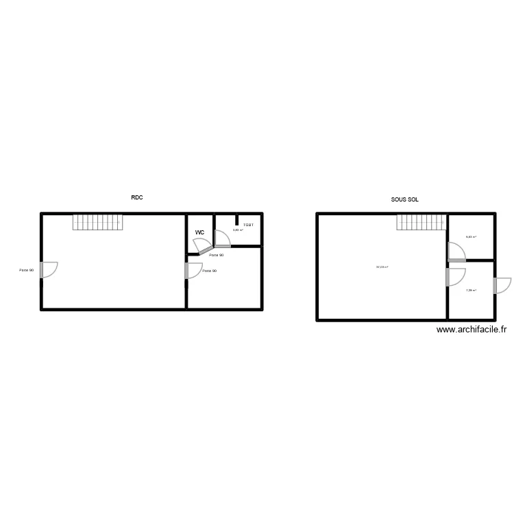 EFOR JEWELRY plan avant travaux v1. Plan de 5  et 56 m²