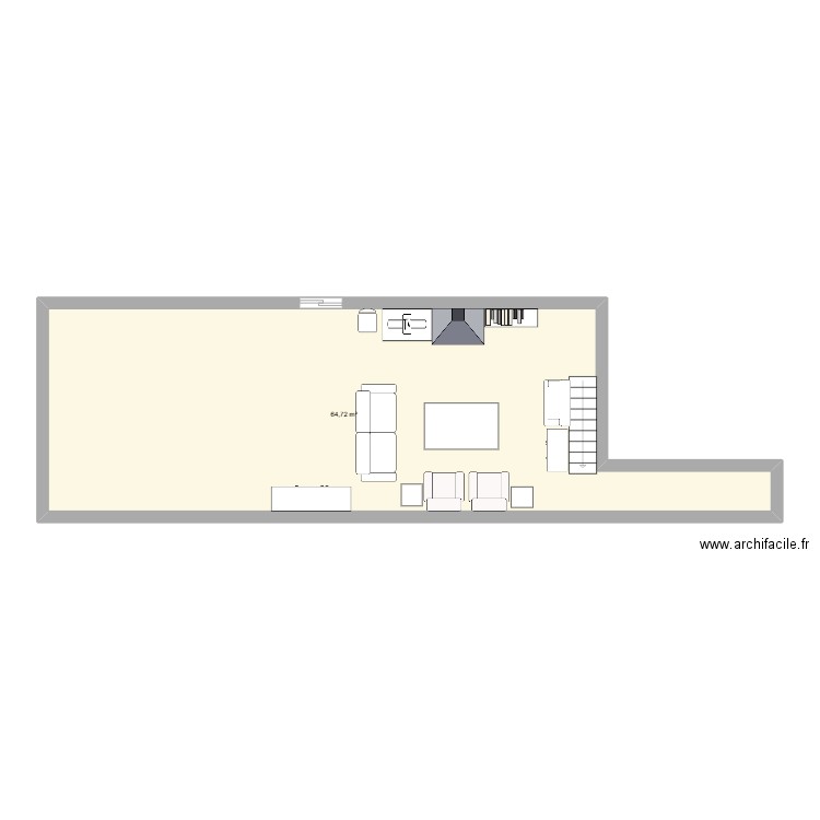 Maison de Luigi et Gabrielle. Plan de 1 pièce et 65 m2