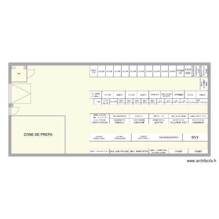 Plan E2. Plan de 3 pièces et 183 m2