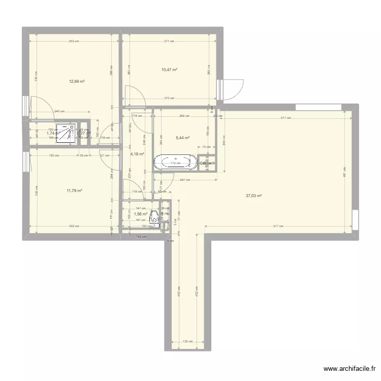 Appartement Saint Jean 1. Plan de 10 et 86 m² Appartement Saint Jean 1. Plan de 10 et 86 m²