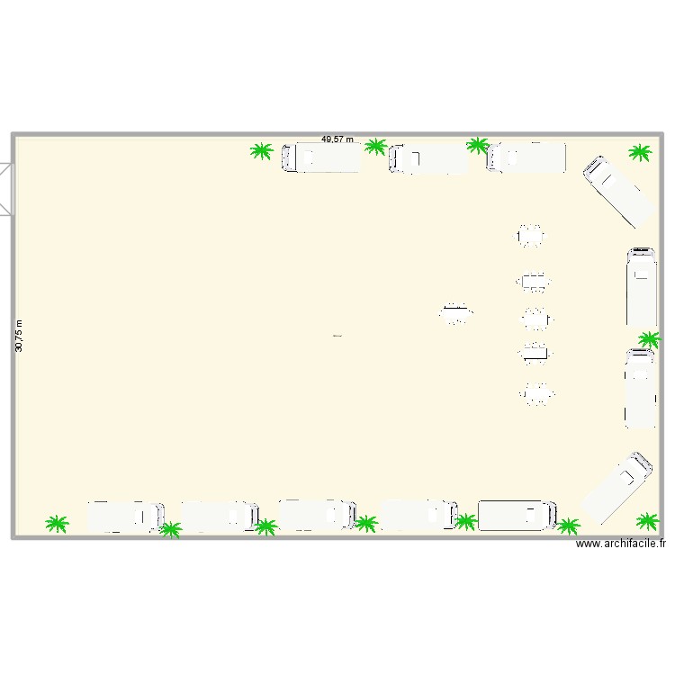 marché gourmand. Plan de 1 pièce et 1524 m2