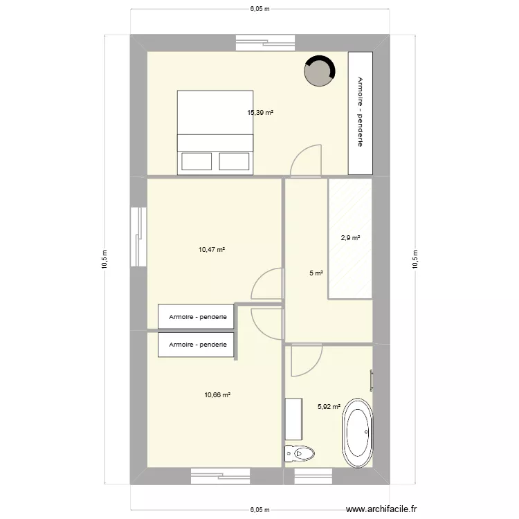 Condensia (1st floor) - 5.8. Plan de 6  et 50 m²