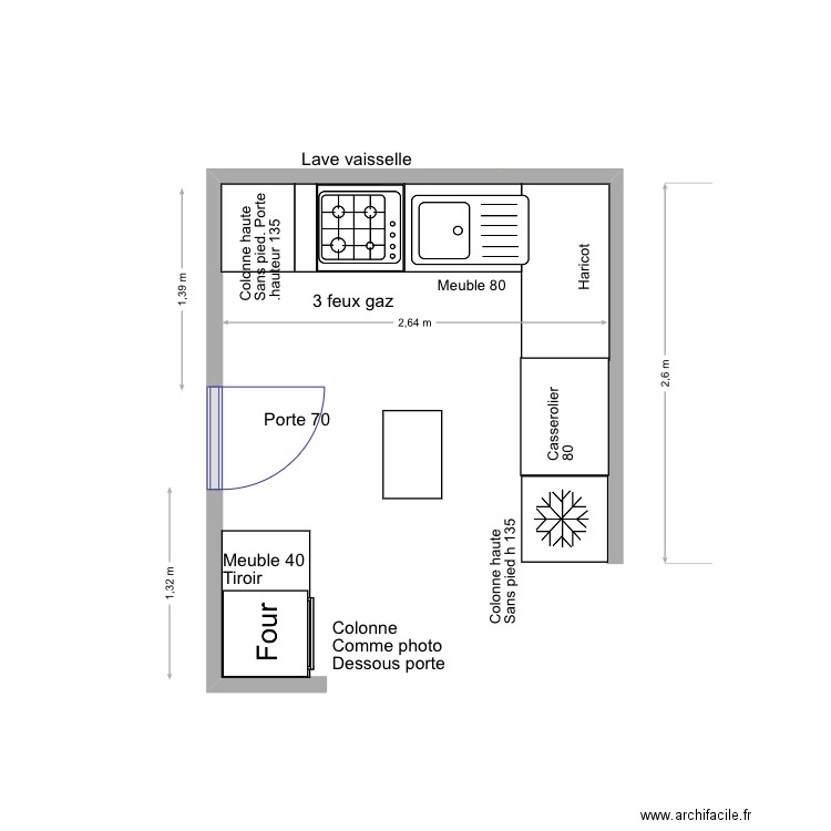 Cuisine. BUT. Plan de 0 pièce et 0 m2