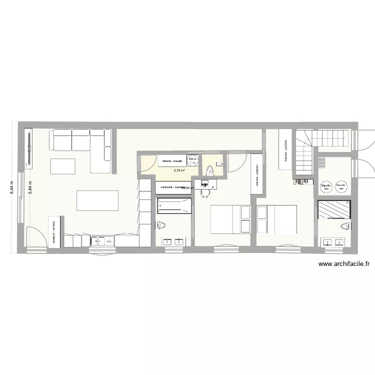 PLAN MAISON TYPE F3 la neuveville etage 1. Plan de PLAN MAISON TYPE F3 la neuveville etage 1. Plan de