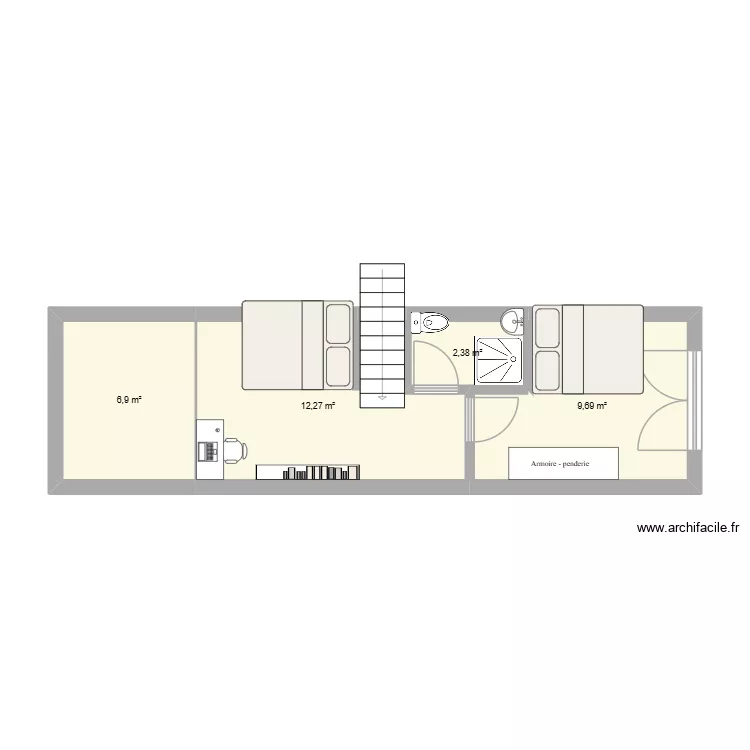 ETAGE 120. Plan de 4 Pièces et 31 m² ETAGE 120. Plan de 4 Pièces et 31 m²