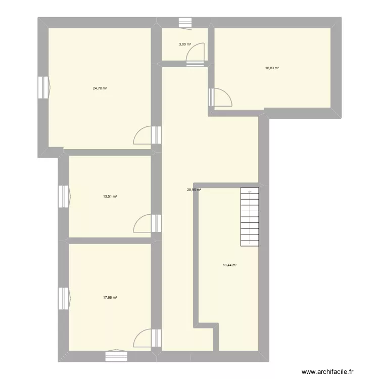 &eacute;tage romain. Plan de 7  et 125 m²