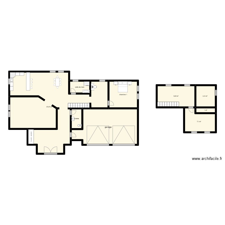 oui. Plan de 9 pièces et 117 m2