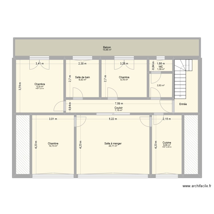W Churchill n 30. Plan de 10 pièces et 99 m2