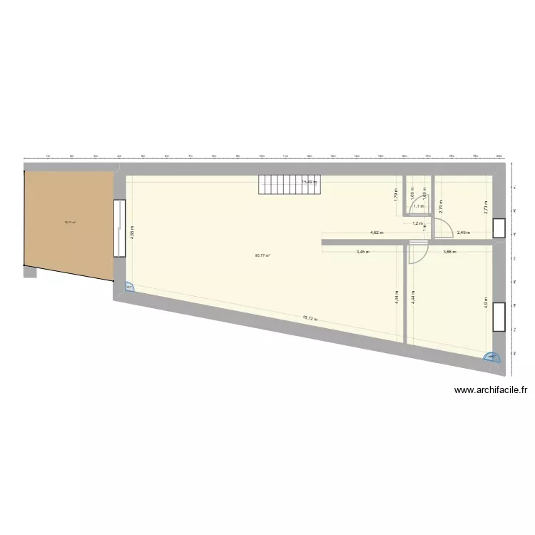 Maison Géovreissiat étage 1. Plan de 1 Pièce et 96 m² Maison Géovreissiat étage 1. Plan de 1 Pièce et 96 m²