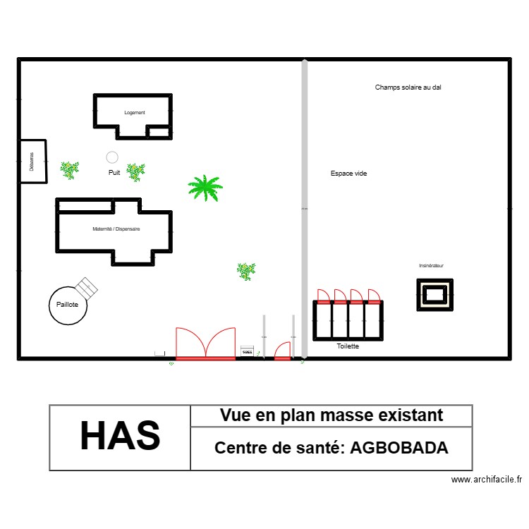Vue en plan CS AGBOBADA. Plan de 0 pièce et 0 m2