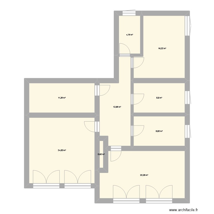 Winzerhausen. Plan de 9 pièces et 110 m2