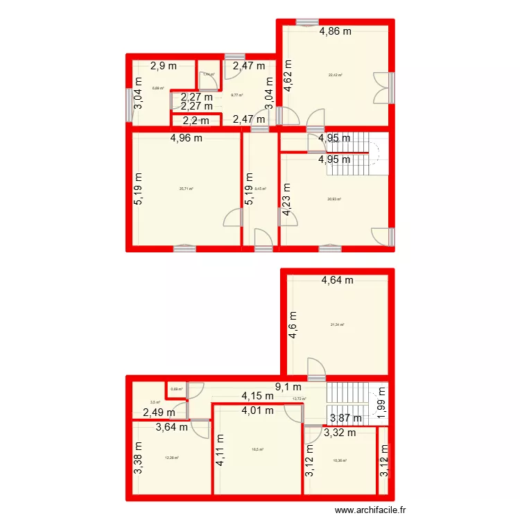 Rosa Anna. Plan de 17 Pièces et 181 m² Rosa Anna. Plan de 17 Pièces et 181 m²