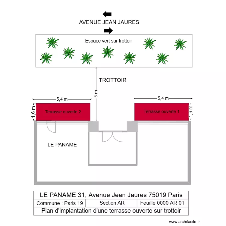 Plan d\'implantation LE PANAME. Plan de 
