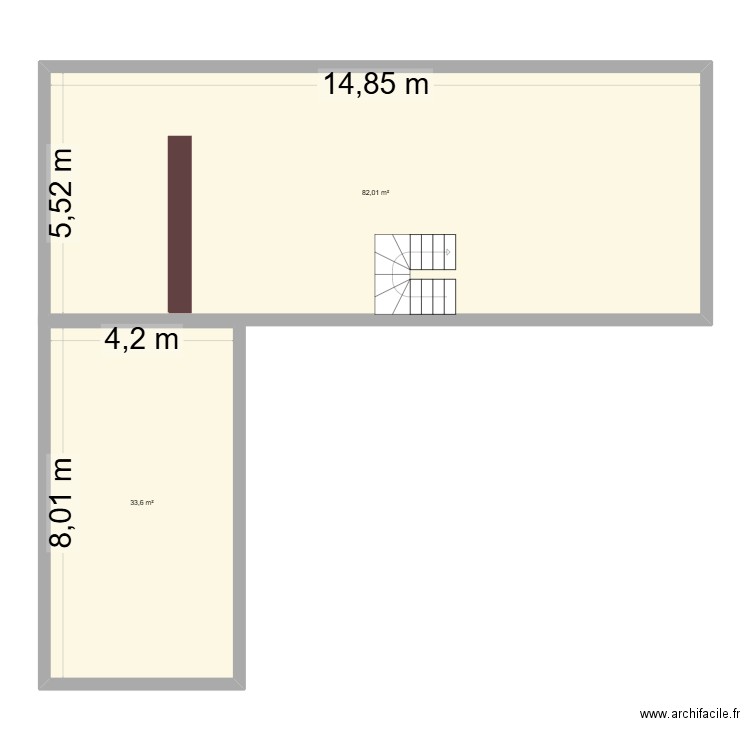 Plancher Les Pervenches. Plan de 2 pièces et 116 m2