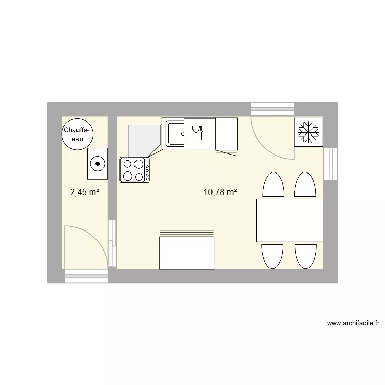 PLAN CAVE BIS 3. Plan de 2  et 13 m²