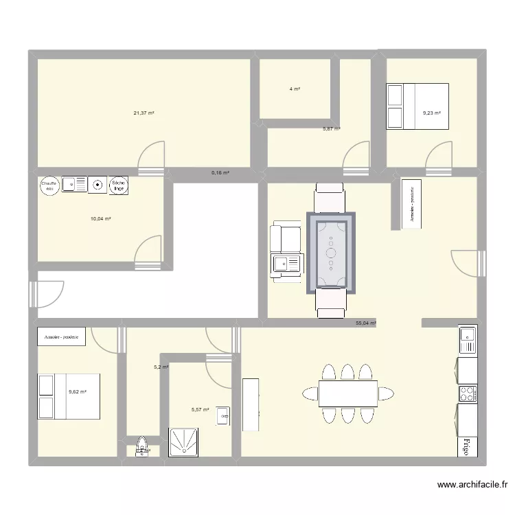 MELANIE RDJ. Plan de 11  et 127 m²