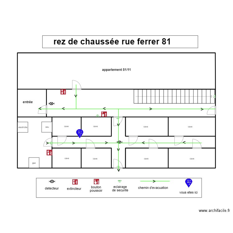 ferrer 81 rdc. Plan de 13 pièces et 75 m2
