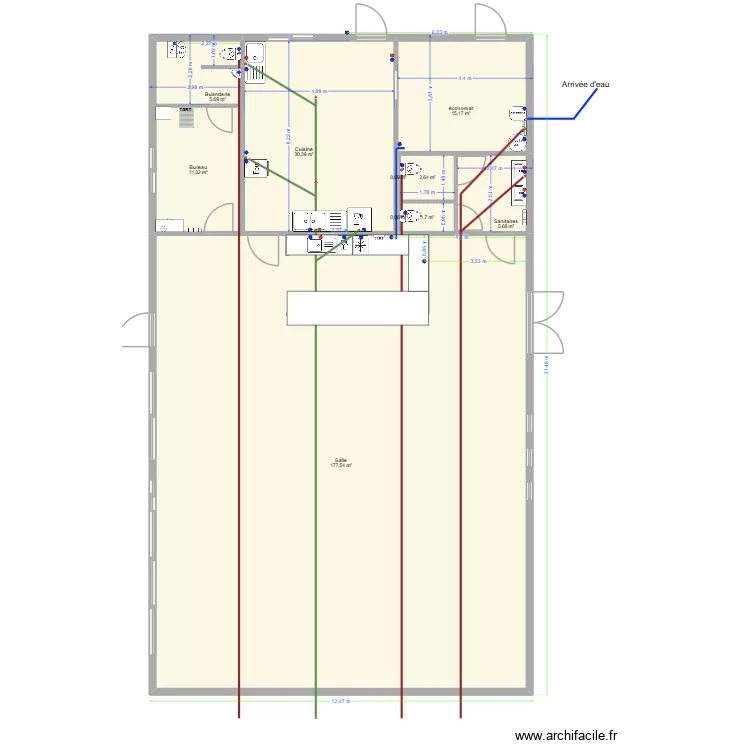 Sestra Plomberie v2. Plan de 10  et 250 m²