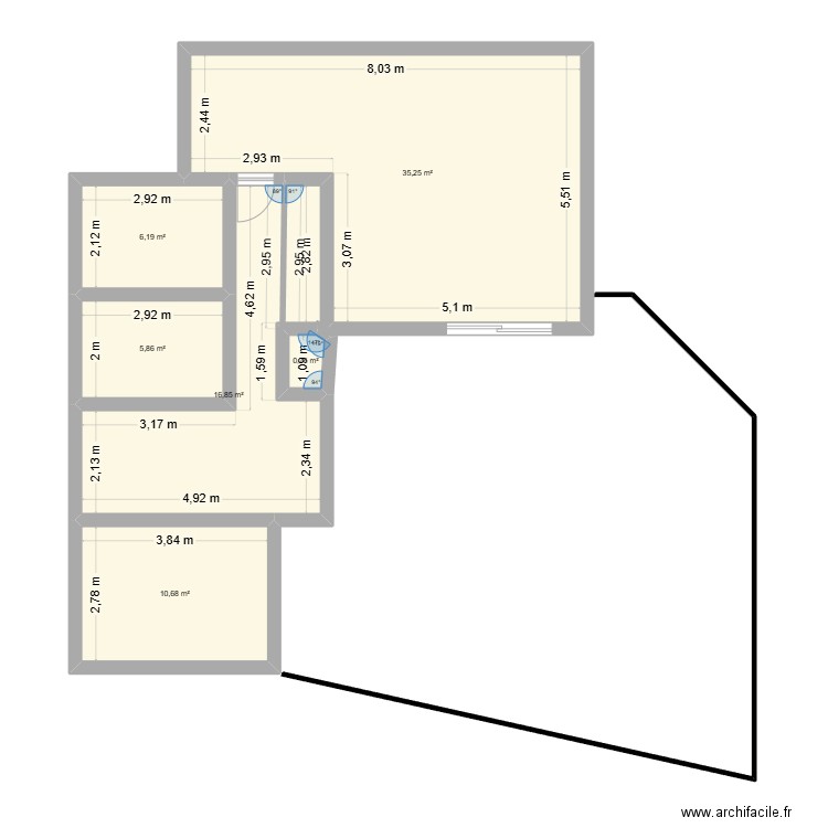 carteret 2. Plan de 6 pièces et 76 m2