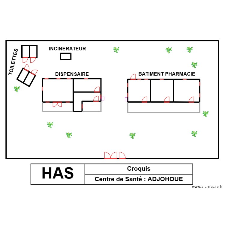 Incendie CS ADJOHOUE. Plan de 0 pièce et 0 m2