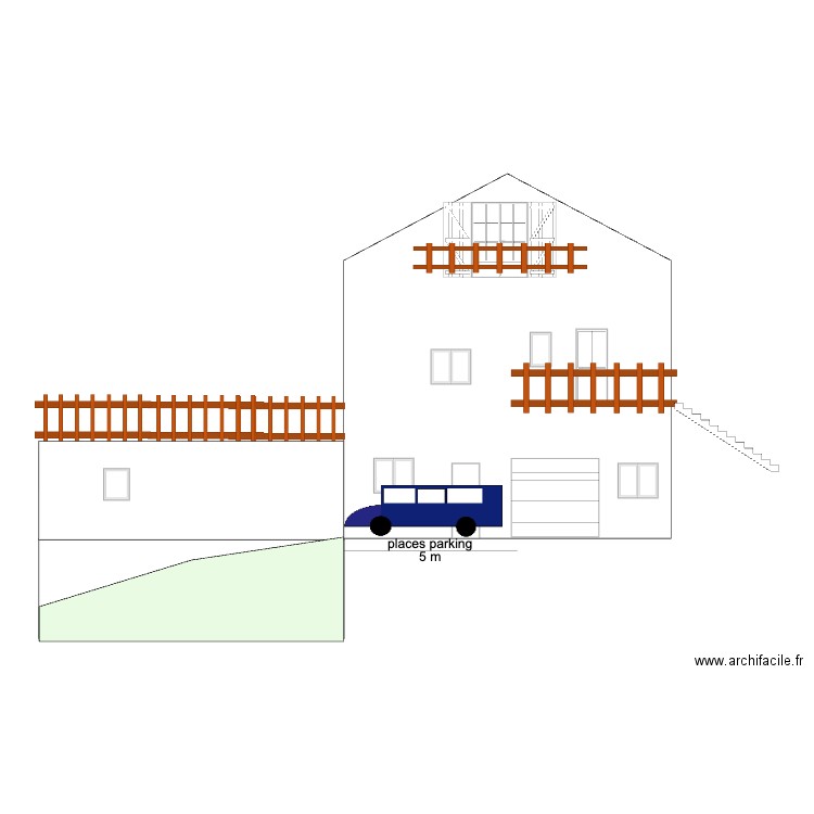 DP facade. Plan de 0 pièce et 0 m2