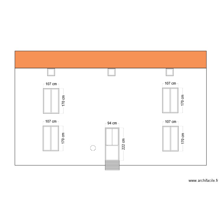 pignon ouest actuel. Plan de 0 pièce et 0 m2