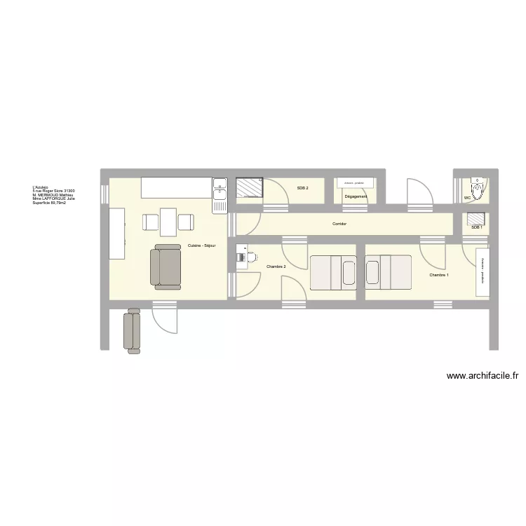 azulejo. Plan de 8 Pièces et 37 m² azulejo. Plan de 8 Pièces et 37 m²