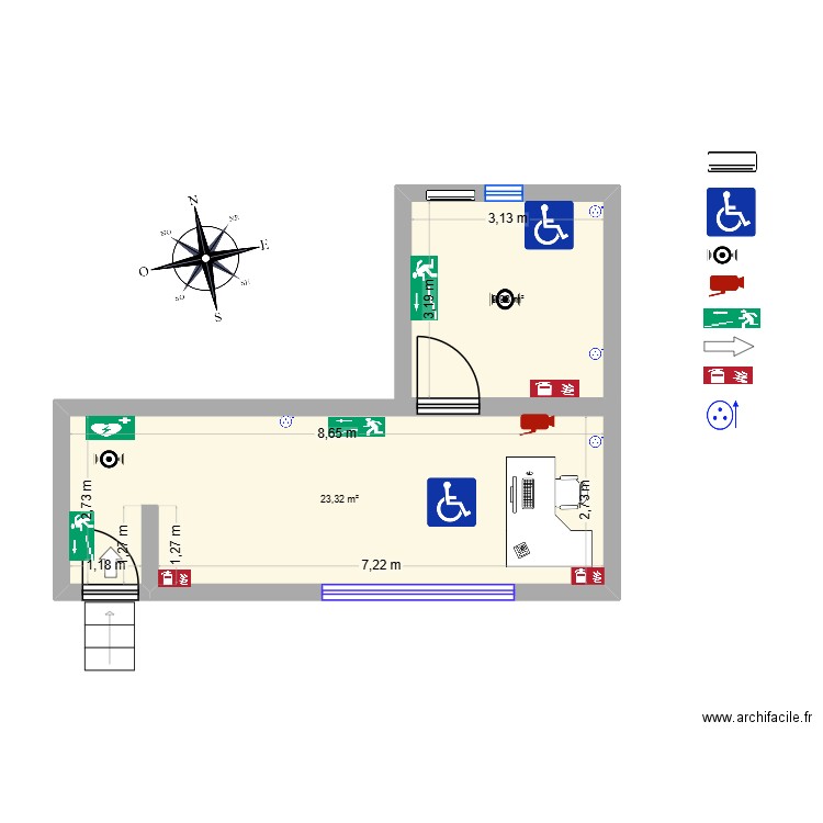 AE NSV plan de masse. Plan de 2 pièces et 33 m2