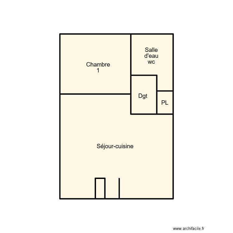 QUIMPER GUILLOU BENOIT. Plan de 6 pièces et 16 m2