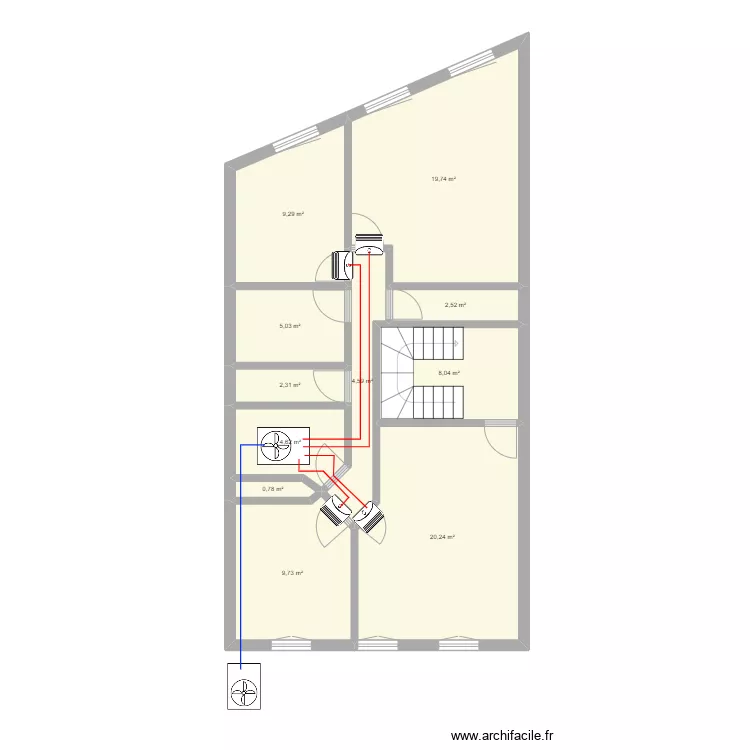mistral R+1 projet clim. Plan de 