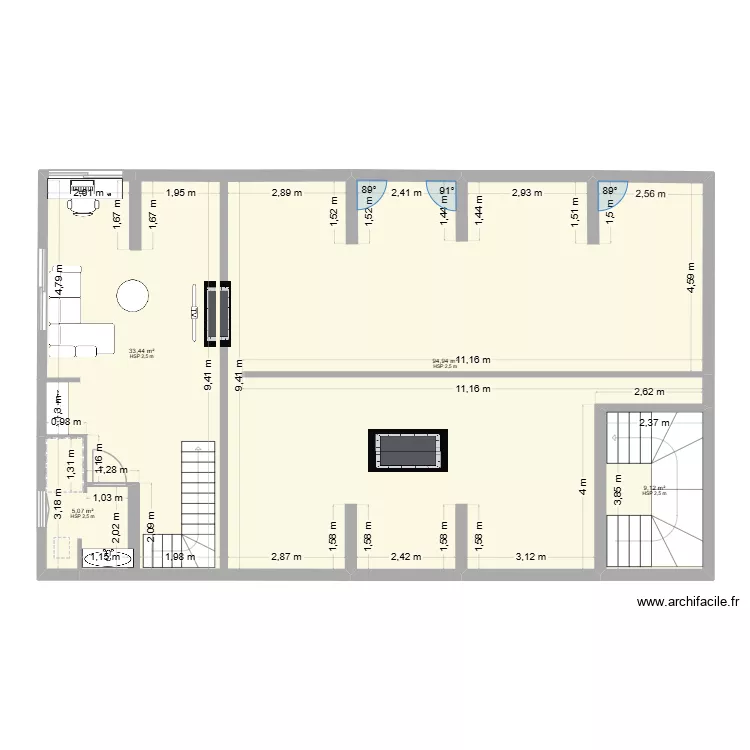 grenier2. Plan de 4  et 143 m²
