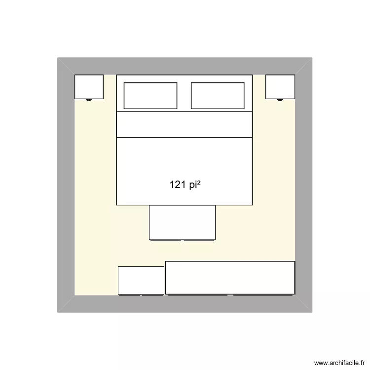 Chambre à coucher RC. Plan de 1 et 11 m² Chambre à coucher RC. Plan de 1 et 11 m²