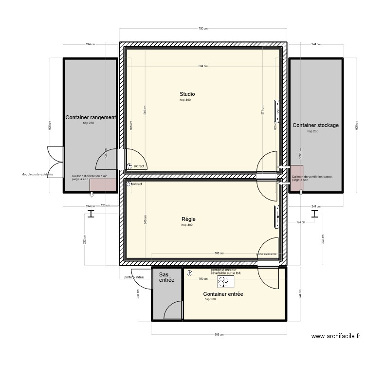 stud cité. Plan de 8 pièces et 169 m2